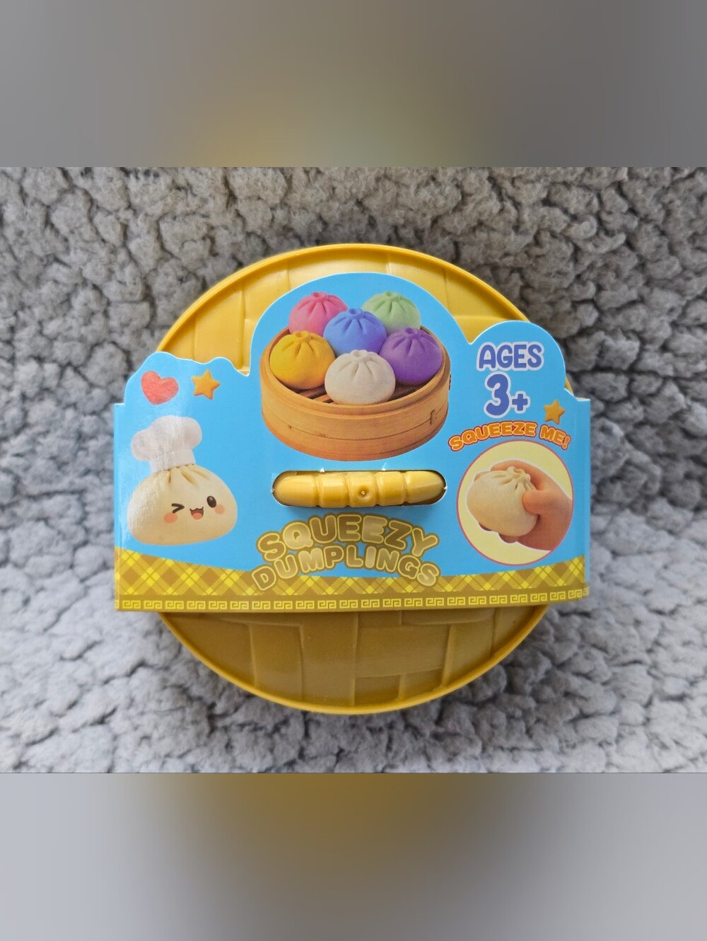Squeezy Dumplings Kids Toy Playset - Pink, Blue, Yellow Tie Dye/Rainbow